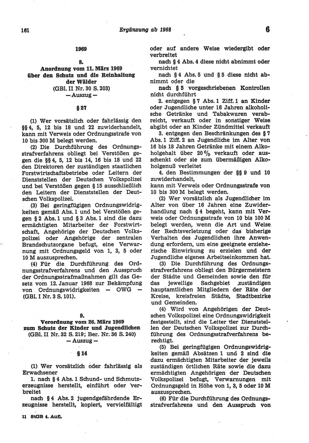 Strafgesetzbuch (StGB) der Deutschen Demokratischen Republik (DDR) und angrenzende Gesetze und Bestimmungen 1977, Seite 161 (StGB DDR Ges. Best. 1977, S. 161)