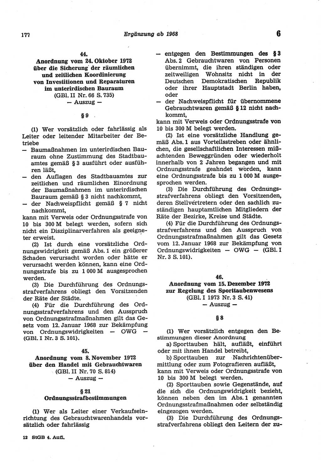 Strafgesetzbuch (StGB) der Deutschen Demokratischen Republik (DDR) und angrenzende Gesetze und Bestimmungen 1977, Seite 177 (StGB DDR Ges. Best. 1977, S. 177)