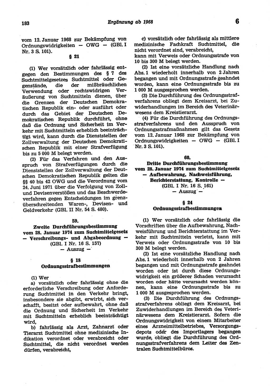 Strafgesetzbuch (StGB) der Deutschen Demokratischen Republik (DDR) und angrenzende Gesetze und Bestimmungen 1977, Seite 183 (StGB DDR Ges. Best. 1977, S. 183)