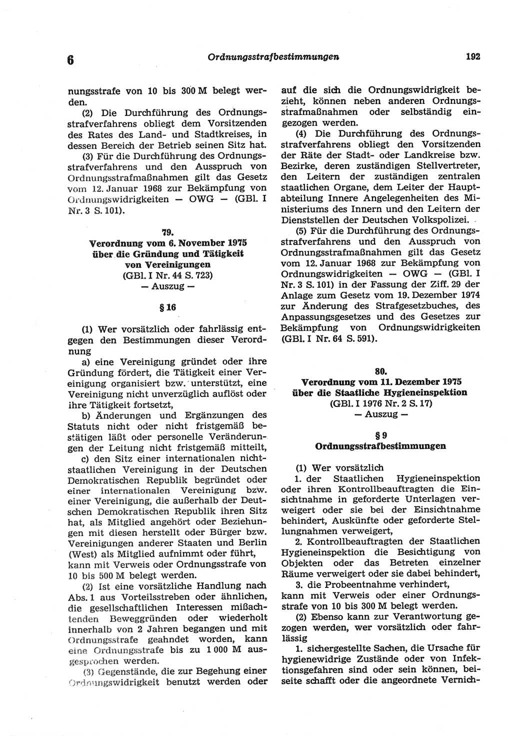 Strafgesetzbuch (StGB) der Deutschen Demokratischen Republik (DDR) und angrenzende Gesetze und Bestimmungen 1977, Seite 192 (StGB DDR Ges. Best. 1977, S. 192)