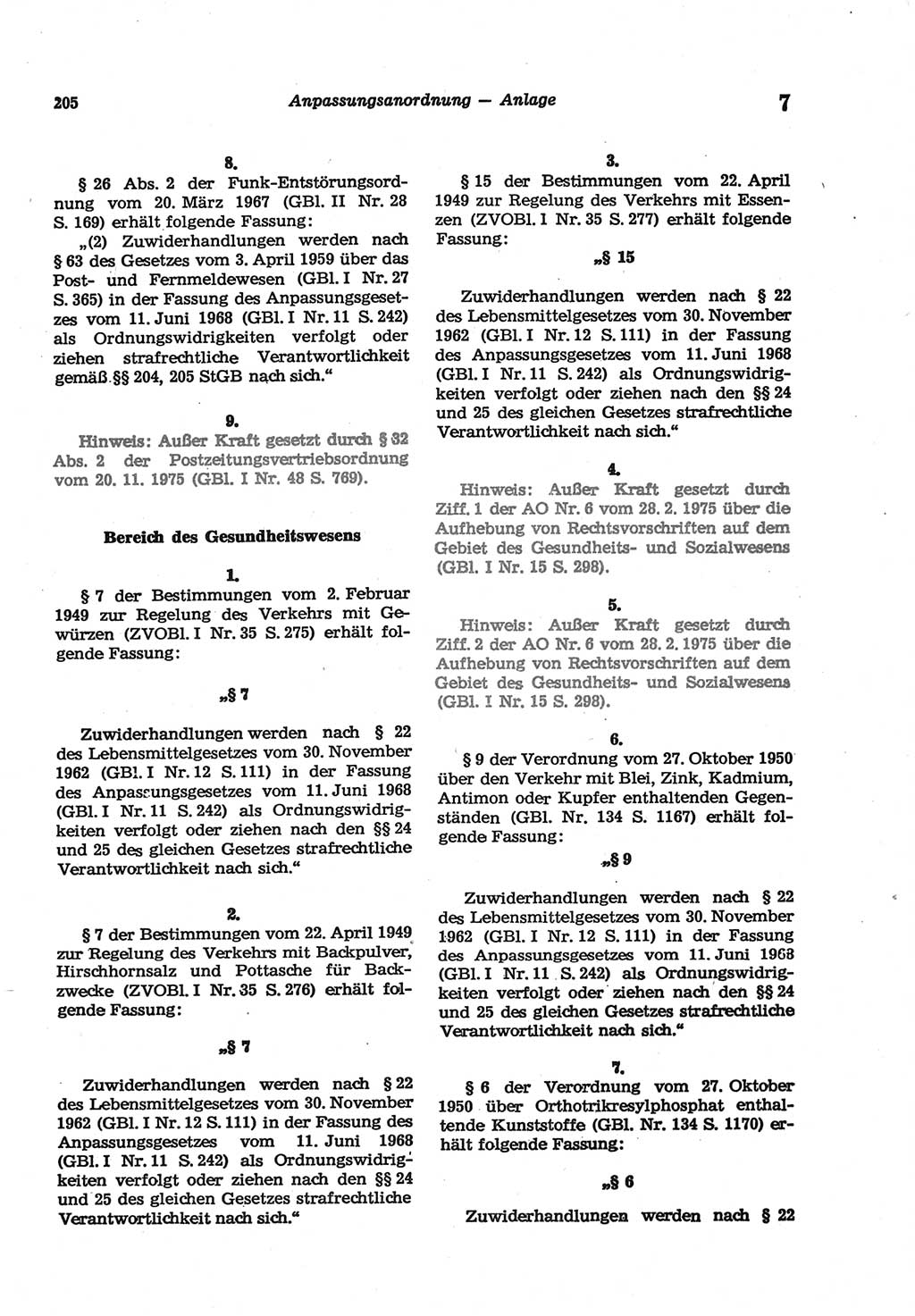 Strafgesetzbuch (StGB) der Deutschen Demokratischen Republik (DDR) und angrenzende Gesetze und Bestimmungen 1977, Seite 205 (StGB DDR Ges. Best. 1977, S. 205)