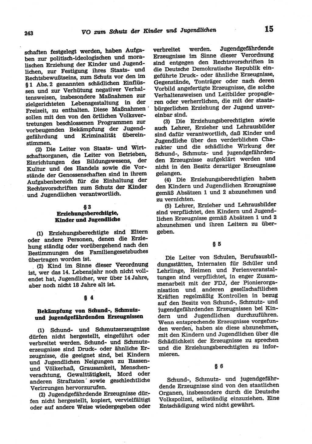 Strafgesetzbuch (StGB) der Deutschen Demokratischen Republik (DDR) und angrenzende Gesetze und Bestimmungen 1977, Seite 243 (StGB DDR Ges. Best. 1977, S. 243)