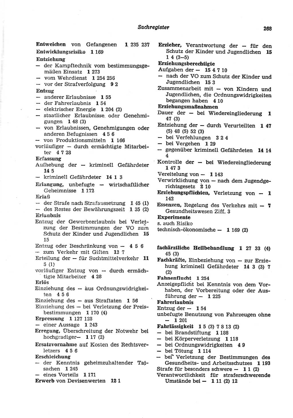 Strafgesetzbuch (StGB) der Deutschen Demokratischen Republik (DDR) und angrenzende Gesetze und Bestimmungen 1977, Seite 268 (StGB DDR Ges. Best. 1977, S. 268)