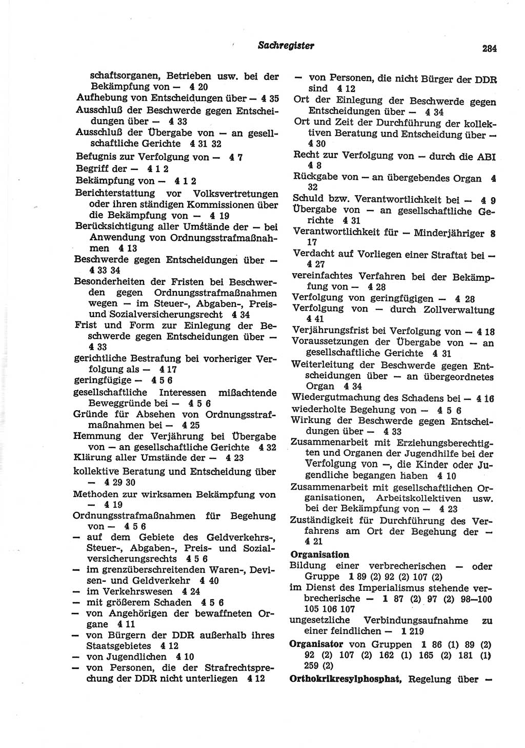 Strafgesetzbuch (StGB) der Deutschen Demokratischen Republik (DDR) und angrenzende Gesetze und Bestimmungen 1977, Seite 284 (StGB DDR Ges. Best. 1977, S. 284)