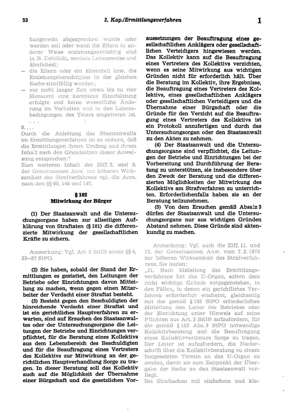 Strafprozeßordnung (StPO) der Deutschen Demokratischen Republik (DDR) sowie angrenzende Gesetze und Bestimmungen 1977, Seite 53 (StPO DDR Ges. Best. 1977, S. 53)