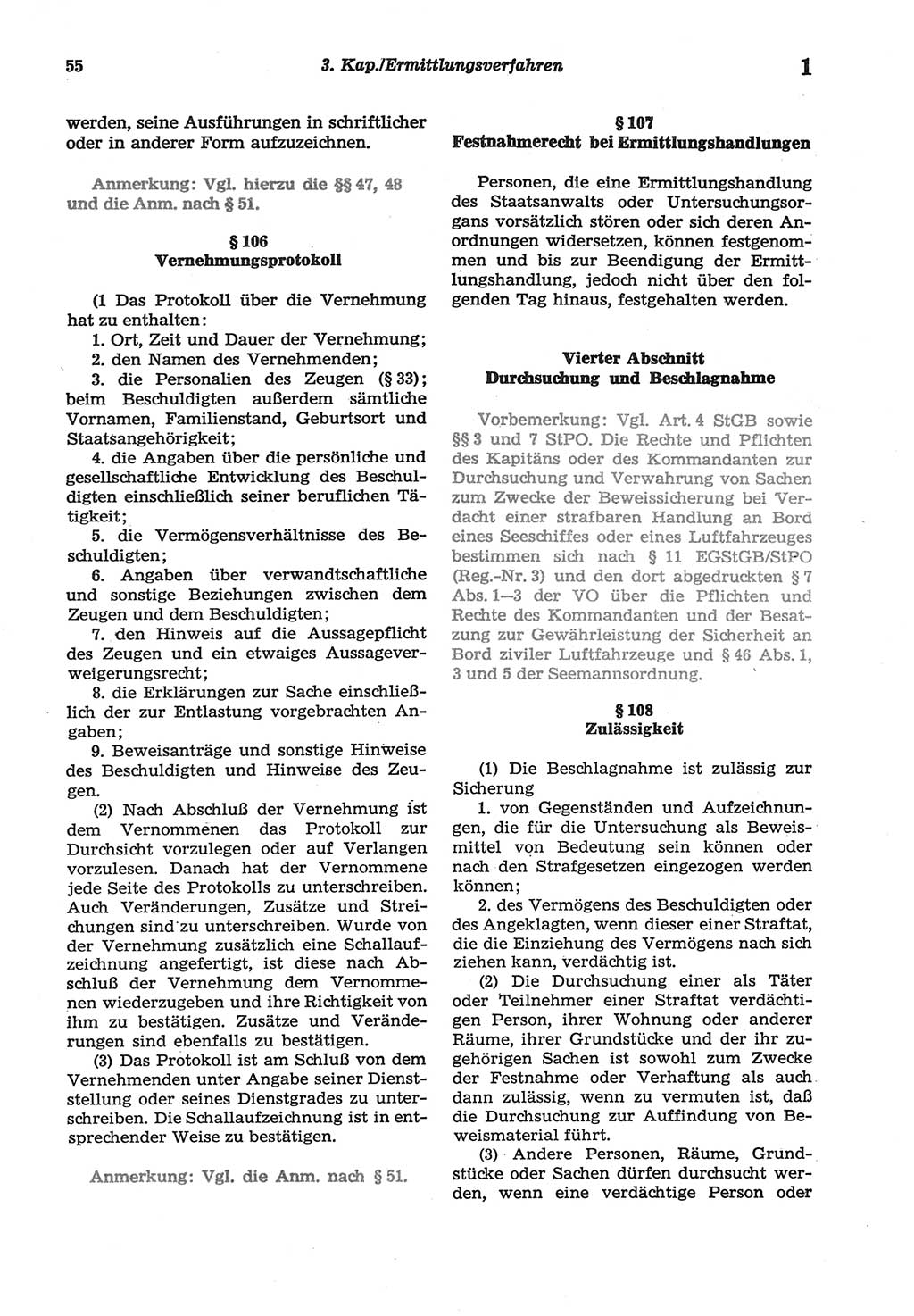 Strafprozeßordnung (StPO) der Deutschen Demokratischen Republik (DDR) sowie angrenzende Gesetze und Bestimmungen 1977, Seite 55 (StPO DDR Ges. Best. 1977, S. 55)