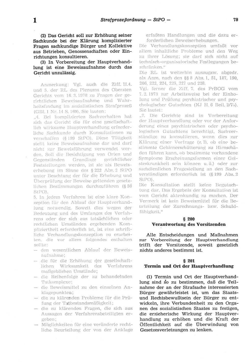 Strafprozeßordnung (StPO) der Deutschen Demokratischen Republik (DDR) sowie angrenzende Gesetze und Bestimmungen 1977, Seite 78 (StPO DDR Ges. Best. 1977, S. 78)