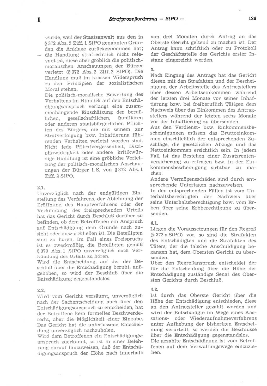 Strafprozeßordnung (StPO) der Deutschen Demokratischen Republik (DDR) sowie angrenzende Gesetze und Bestimmungen 1977, Seite 126 (StPO DDR Ges. Best. 1977, S. 126)