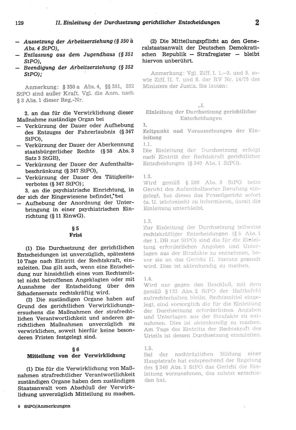 Strafprozeßordnung (StPO) der Deutschen Demokratischen Republik (DDR) sowie angrenzende Gesetze und Bestimmungen 1977, Seite 129 (StPO DDR Ges. Best. 1977, S. 129)
