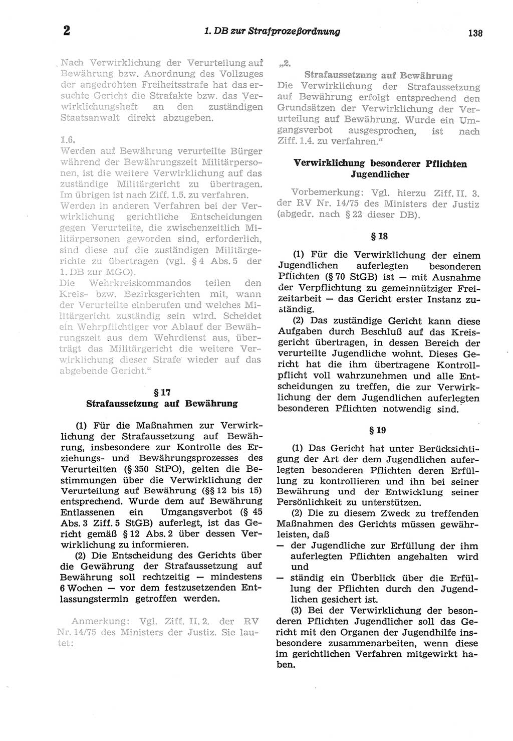 Strafprozeßordnung (StPO) der Deutschen Demokratischen Republik (DDR) sowie angrenzende Gesetze und Bestimmungen 1977, Seite 138 (StPO DDR Ges. Best. 1977, S. 138)