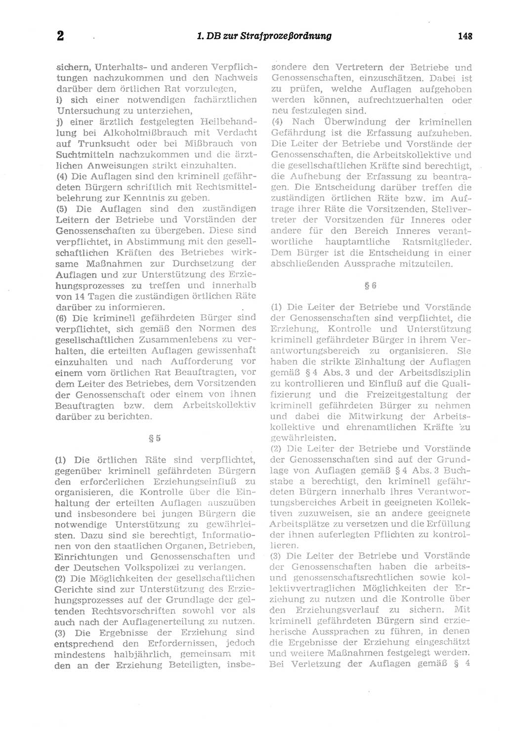 Strafprozeßordnung (StPO) der Deutschen Demokratischen Republik (DDR) sowie angrenzende Gesetze und Bestimmungen 1977, Seite 148 (StPO DDR Ges. Best. 1977, S. 148)