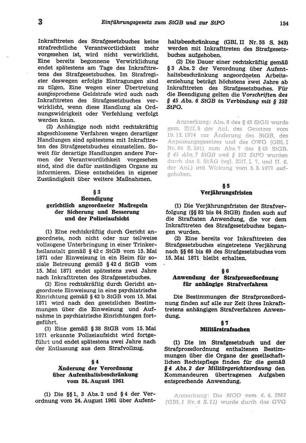 Strafprozeßordnung (StPO) der Deutschen Demokratischen Republik (DDR) sowie angrenzende Gesetze und Bestimmungen 1977, Seite 154 (StPO DDR Ges. Best. 1977, S. 154)