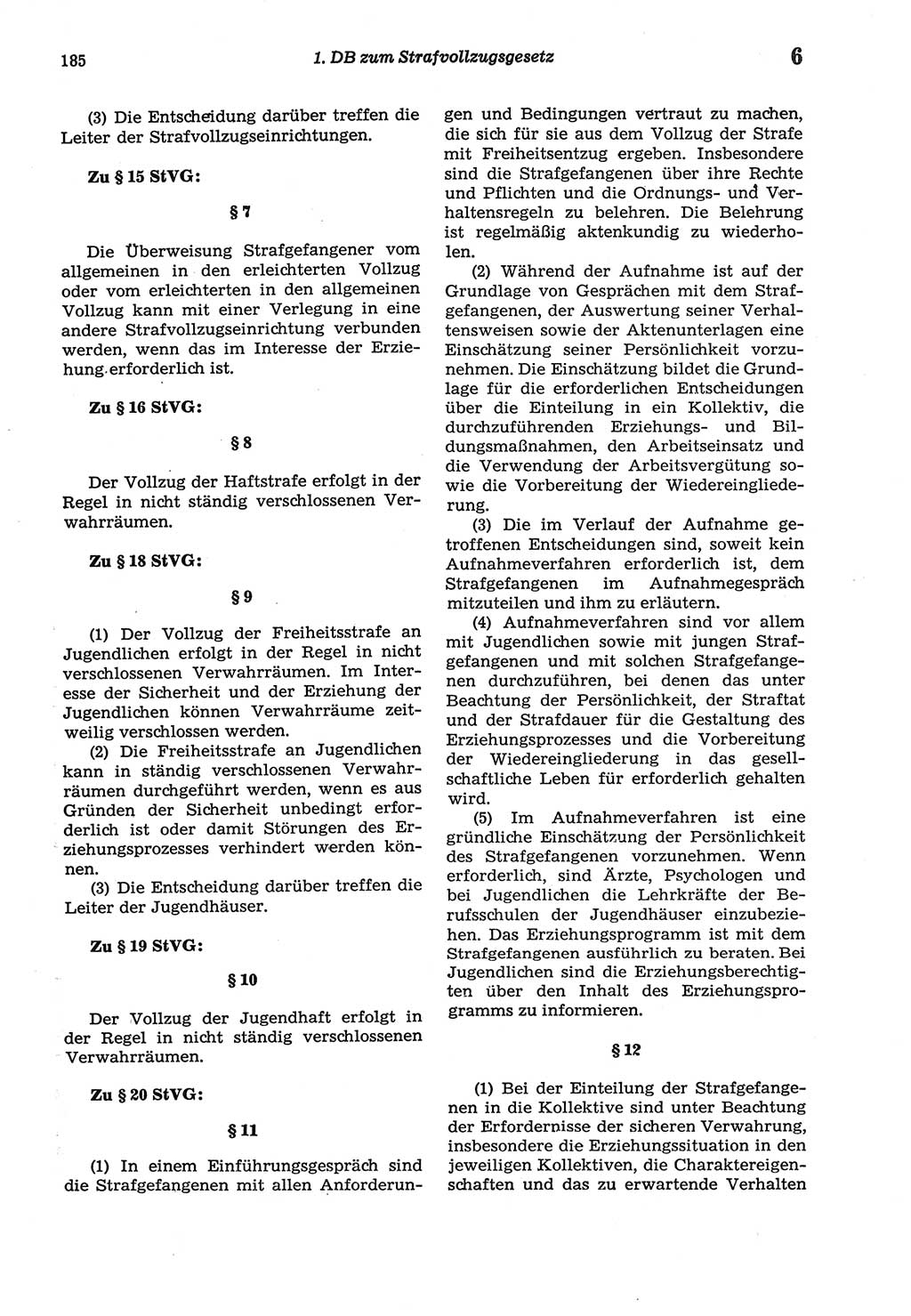 Strafprozeßordnung (StPO) der Deutschen Demokratischen Republik (DDR) sowie angrenzende Gesetze und Bestimmungen 1977, Seite 185 (StPO DDR Ges. Best. 1977, S. 185)