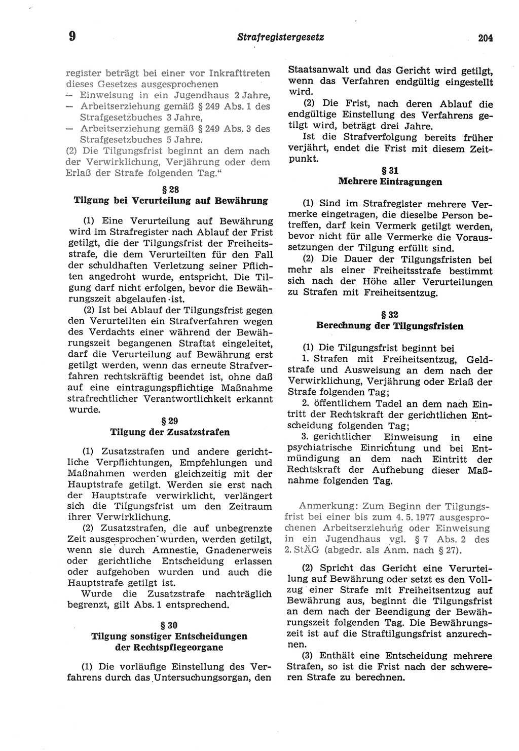 Strafprozeßordnung (StPO) der Deutschen Demokratischen Republik (DDR) sowie angrenzende Gesetze und Bestimmungen 1977, Seite 204 (StPO DDR Ges. Best. 1977, S. 204)