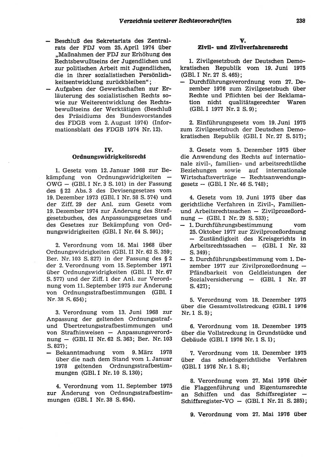Strafprozeßordnung (StPO) der Deutschen Demokratischen Republik (DDR) sowie angrenzende Gesetze und Bestimmungen 1977, Seite 238 (StPO DDR Ges. Best. 1977, S. 238)