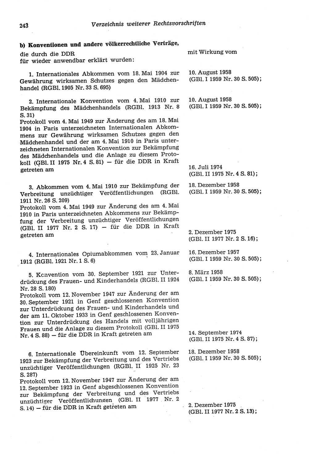 Strafprozeßordnung (StPO) der Deutschen Demokratischen Republik (DDR) sowie angrenzende Gesetze und Bestimmungen 1977, Seite 243 (StPO DDR Ges. Best. 1977, S. 243)