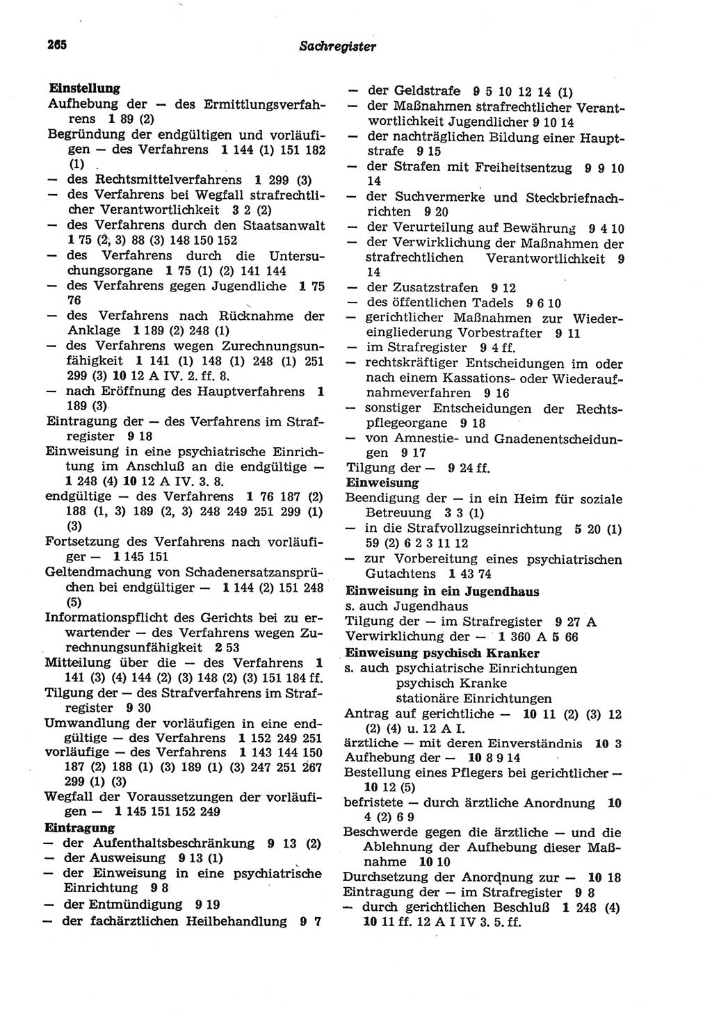 Strafprozeßordnung (StPO) der Deutschen Demokratischen Republik (DDR) sowie angrenzende Gesetze und Bestimmungen 1977, Seite 265 (StPO DDR Ges. Best. 1977, S. 265)