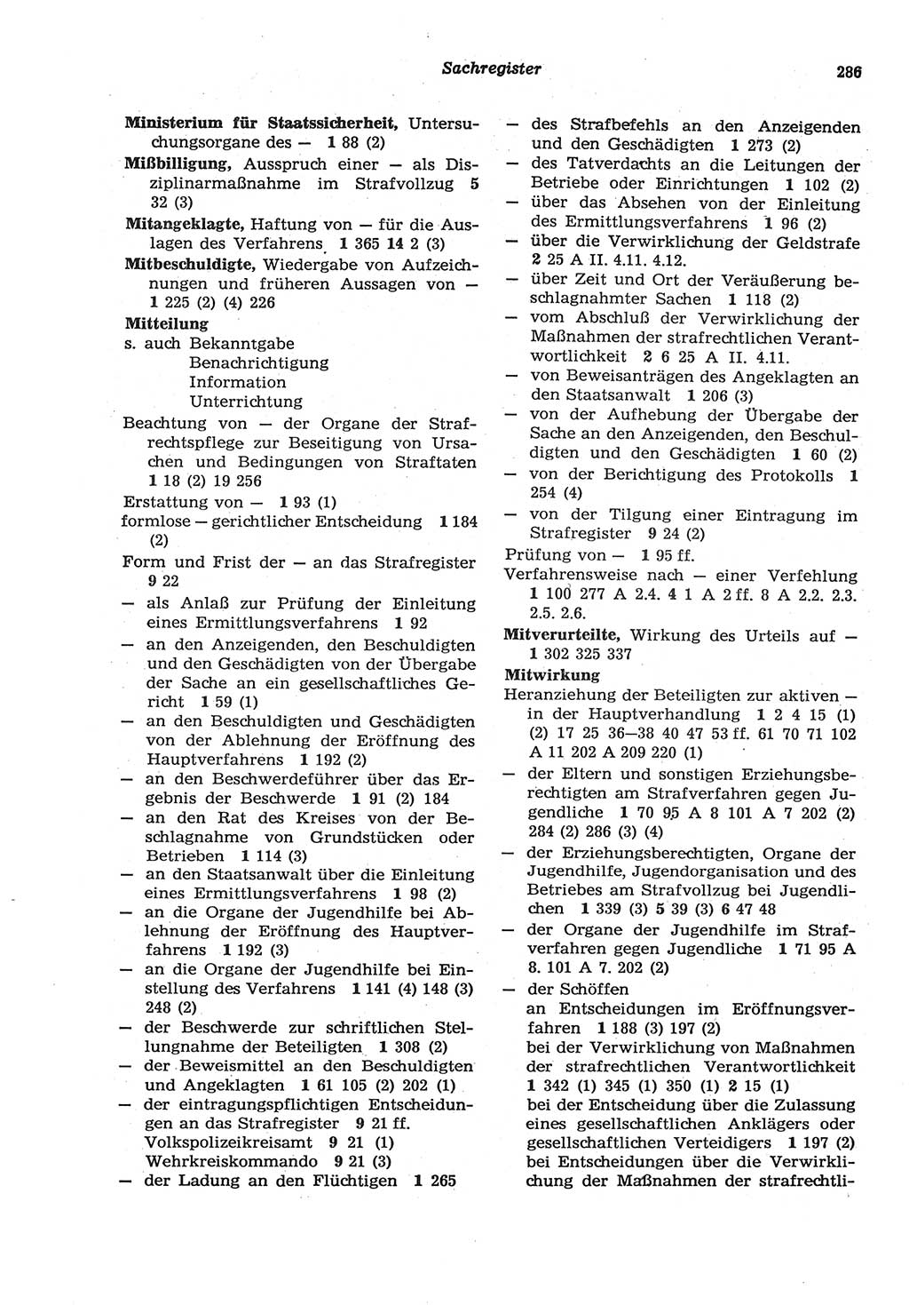 Strafprozeßordnung (StPO) der Deutschen Demokratischen Republik (DDR) sowie angrenzende Gesetze und Bestimmungen 1977, Seite 286 (StPO DDR Ges. Best. 1977, S. 286)