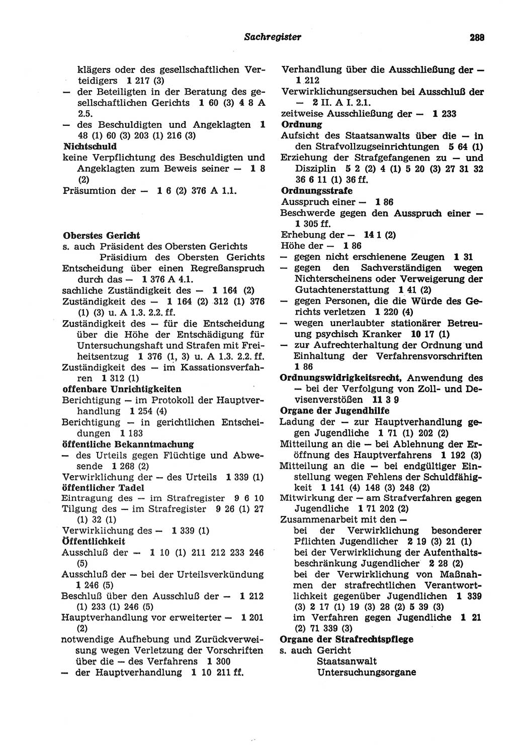Strafprozeßordnung (StPO) der Deutschen Demokratischen Republik (DDR) sowie angrenzende Gesetze und Bestimmungen 1977, Seite 288 (StPO DDR Ges. Best. 1977, S. 288)