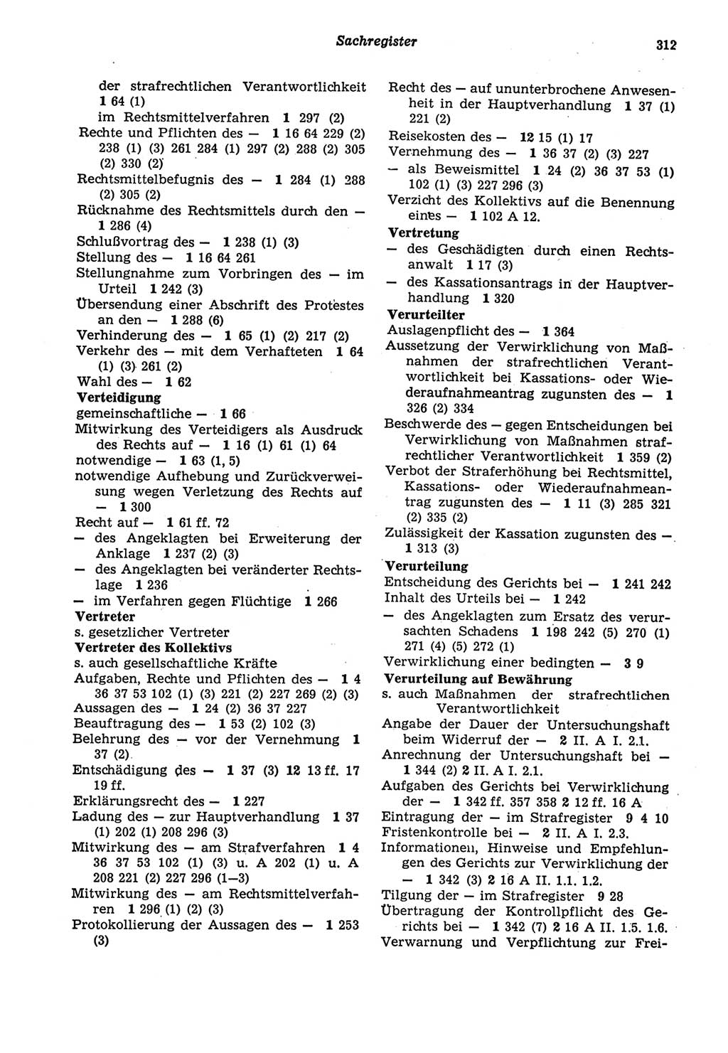 Strafprozeßordnung (StPO) der Deutschen Demokratischen Republik (DDR) sowie angrenzende Gesetze und Bestimmungen 1977, Seite 312 (StPO DDR Ges. Best. 1977, S. 312)