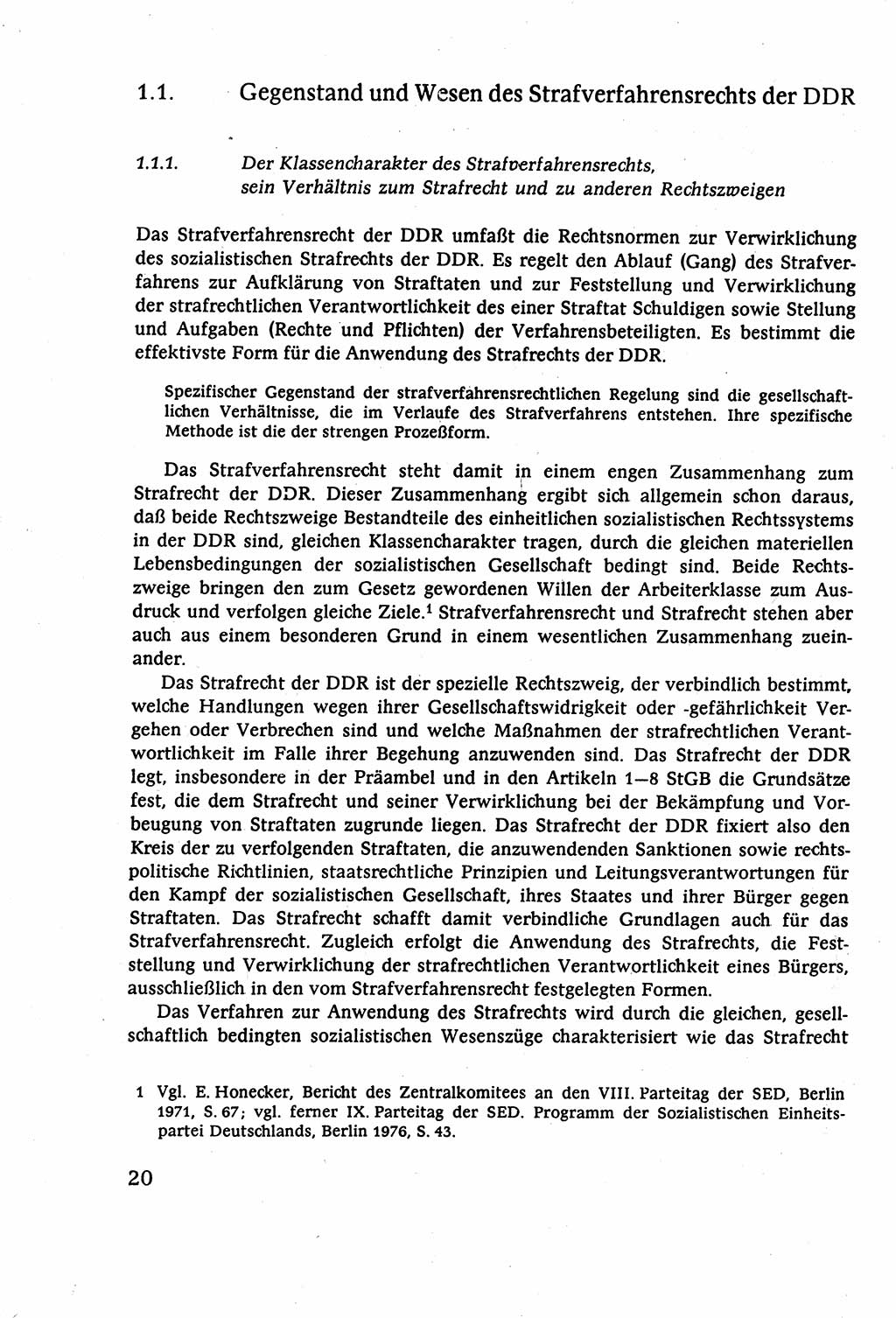 Strafverfahrensrecht [Deutsche Demokratische Republik (DDR)], Lehrbuch 1977, Seite 20 (Strafverf.-R. DDR Lb. 1977, S. 20)