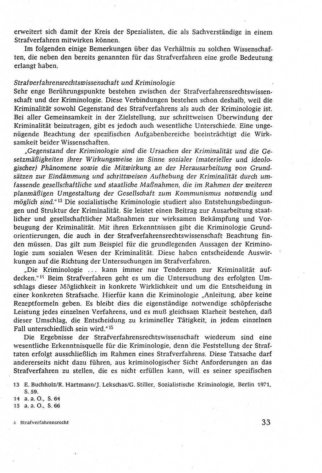 Strafverfahrensrecht [Deutsche Demokratische Republik (DDR)], Lehrbuch 1977, Seite 33 (Strafverf.-R. DDR Lb. 1977, S. 33)