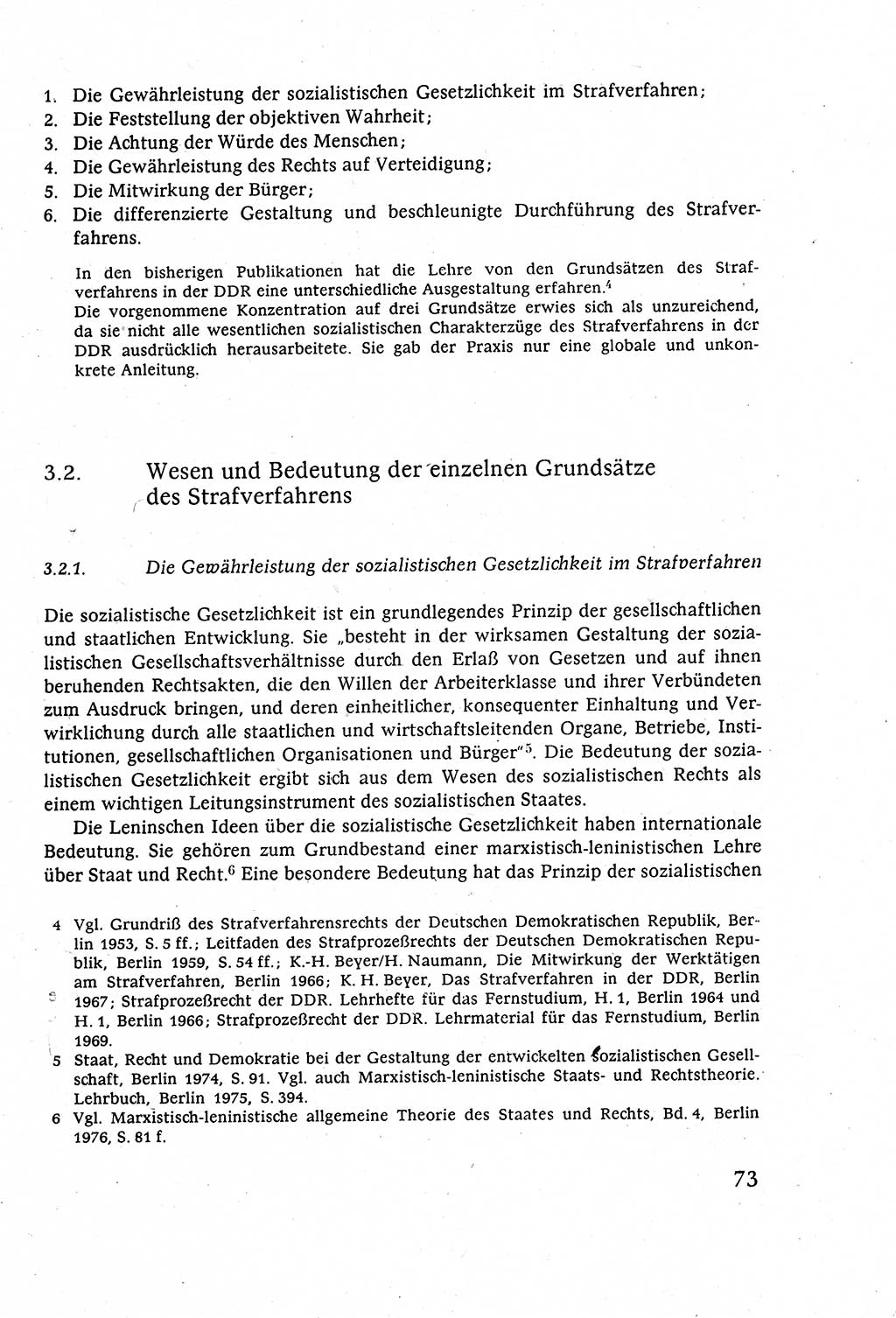 Strafverfahrensrecht [Deutsche Demokratische Republik (DDR)], Lehrbuch 1977, Seite 73 (Strafverf.-R. DDR Lb. 1977, S. 73)