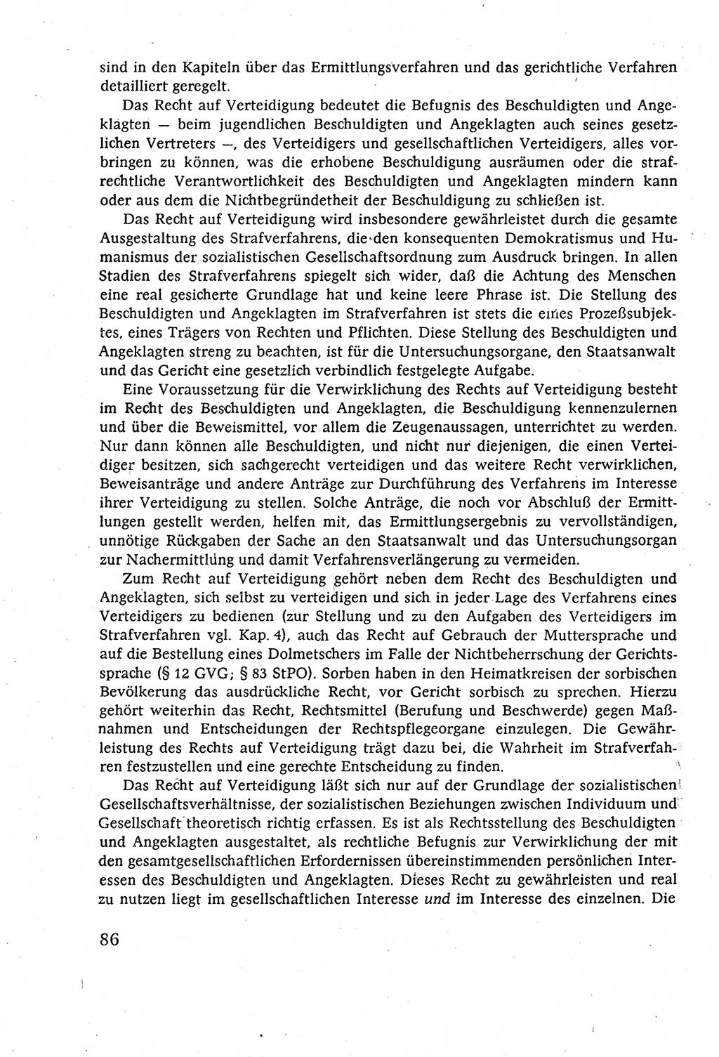 Strafverfahrensrecht [Deutsche Demokratische Republik (DDR)], Lehrbuch 1977, Seite 86 (Strafverf.-R. DDR Lb. 1977, S. 86)