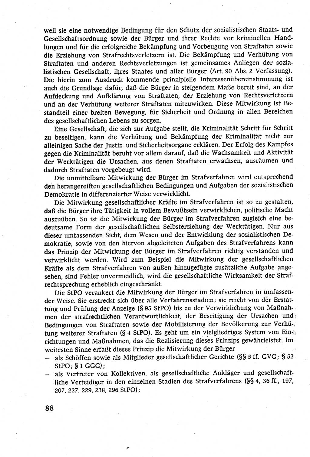 Strafverfahrensrecht [Deutsche Demokratische Republik (DDR)], Lehrbuch 1977, Seite 88 (Strafverf.-R. DDR Lb. 1977, S. 88)