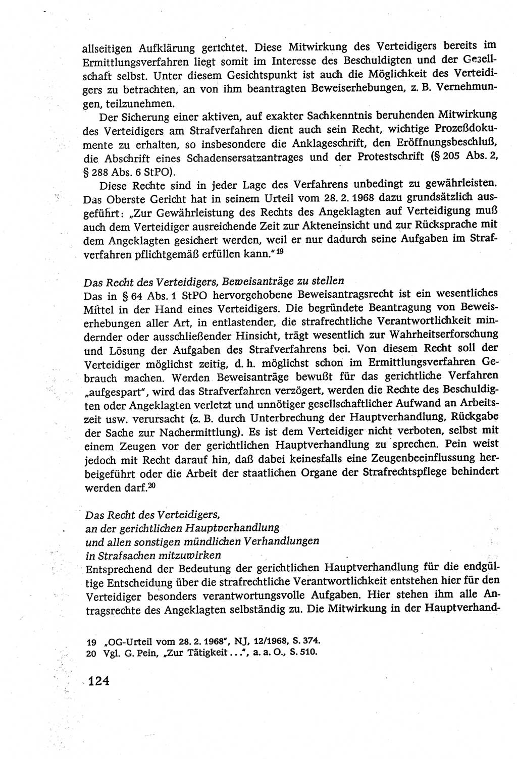 Strafverfahrensrecht [Deutsche Demokratische Republik (DDR)], Lehrbuch 1977, Seite 124 (Strafverf.-R. DDR Lb. 1977, S. 124)