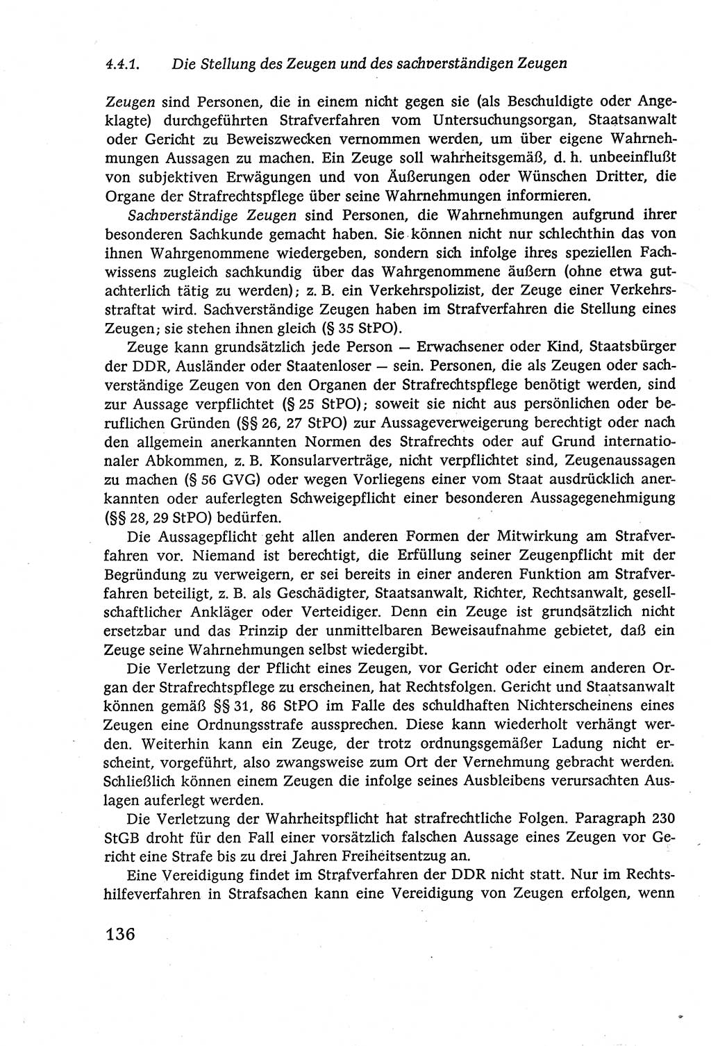 Strafverfahrensrecht [Deutsche Demokratische Republik (DDR)], Lehrbuch 1977, Seite 136 (Strafverf.-R. DDR Lb. 1977, S. 136)