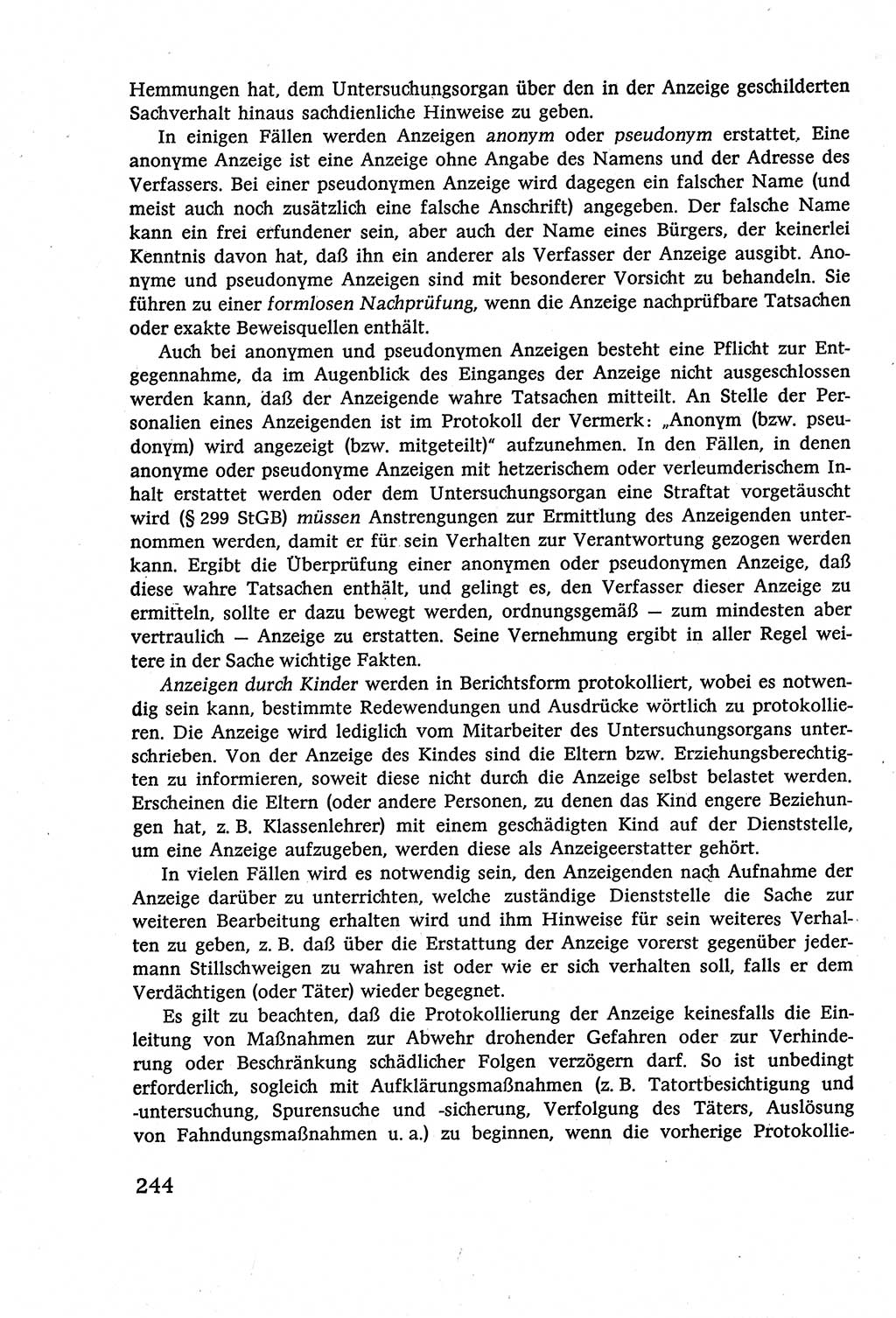 Strafverfahrensrecht [Deutsche Demokratische Republik (DDR)], Lehrbuch 1977, Seite 244 (Strafverf.-R. DDR Lb. 1977, S. 244)