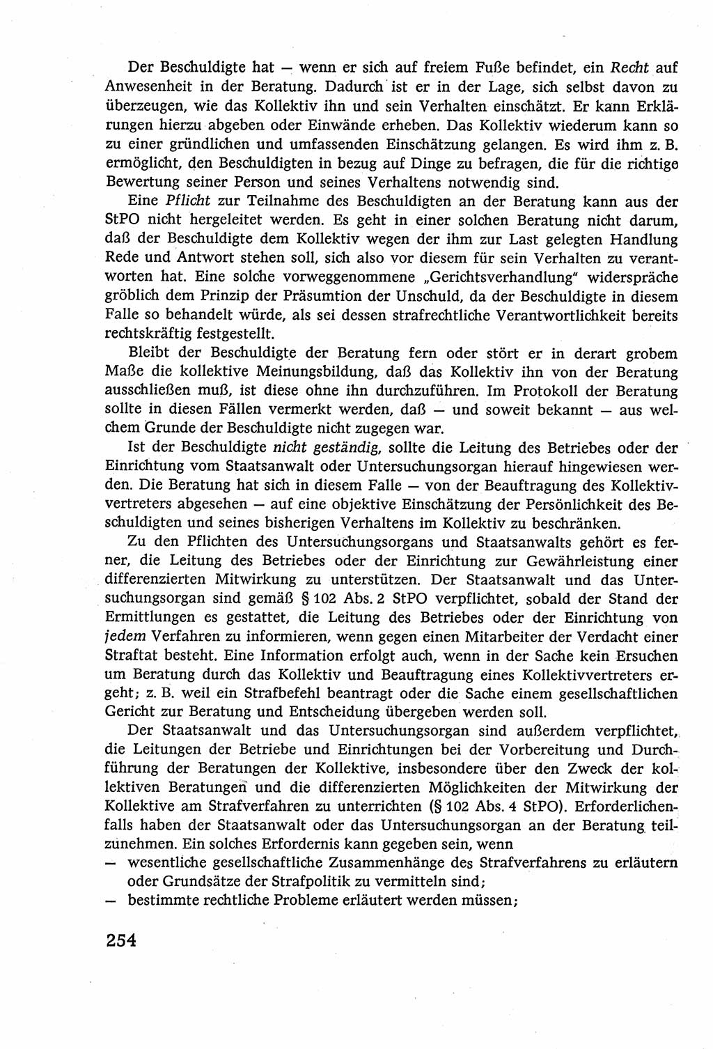 Strafverfahrensrecht [Deutsche Demokratische Republik (DDR)], Lehrbuch 1977, Seite 254 (Strafverf.-R. DDR Lb. 1977, S. 254)