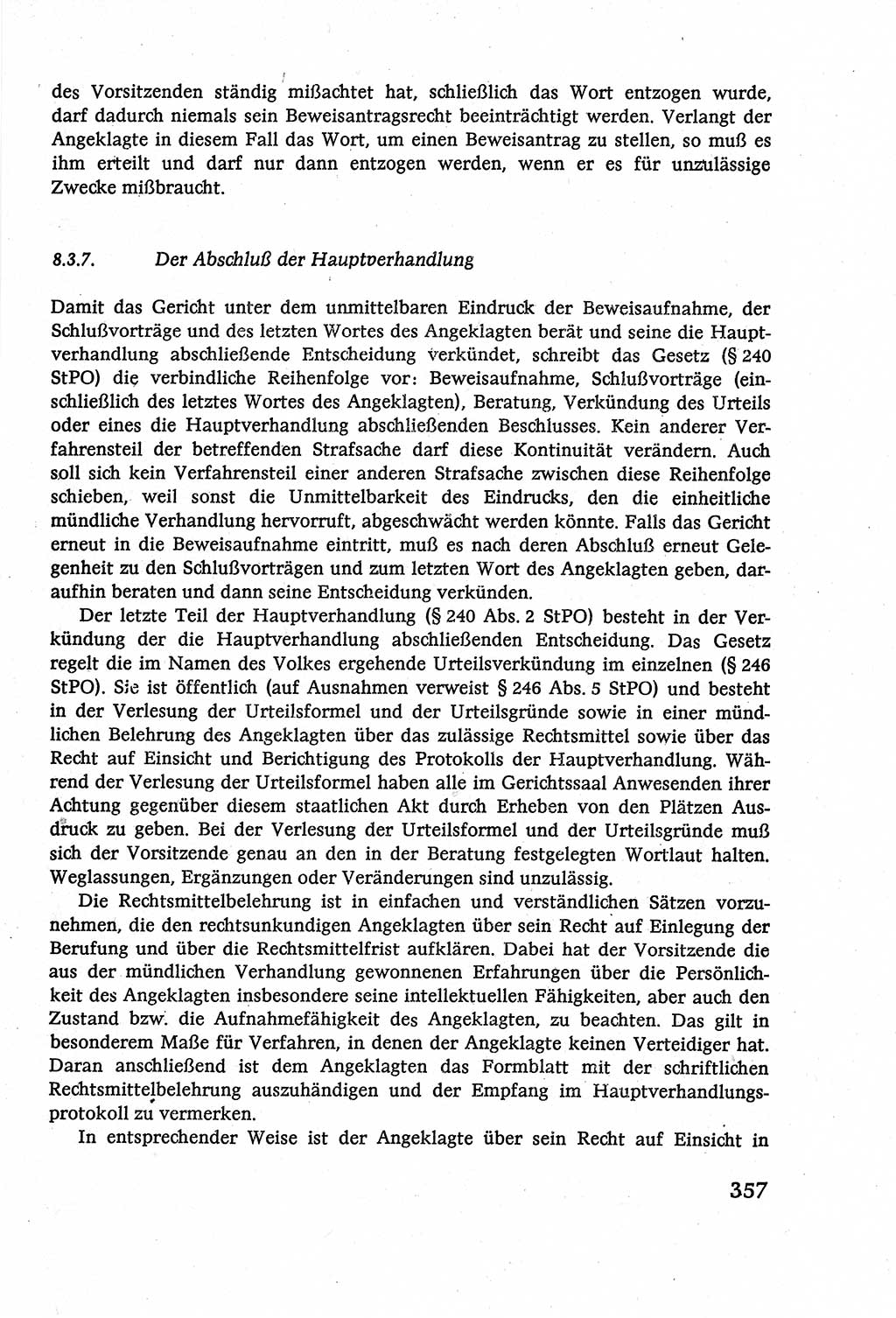 Strafverfahrensrecht [Deutsche Demokratische Republik (DDR)], Lehrbuch 1977, Seite 357 (Strafverf.-R. DDR Lb. 1977, S. 357)