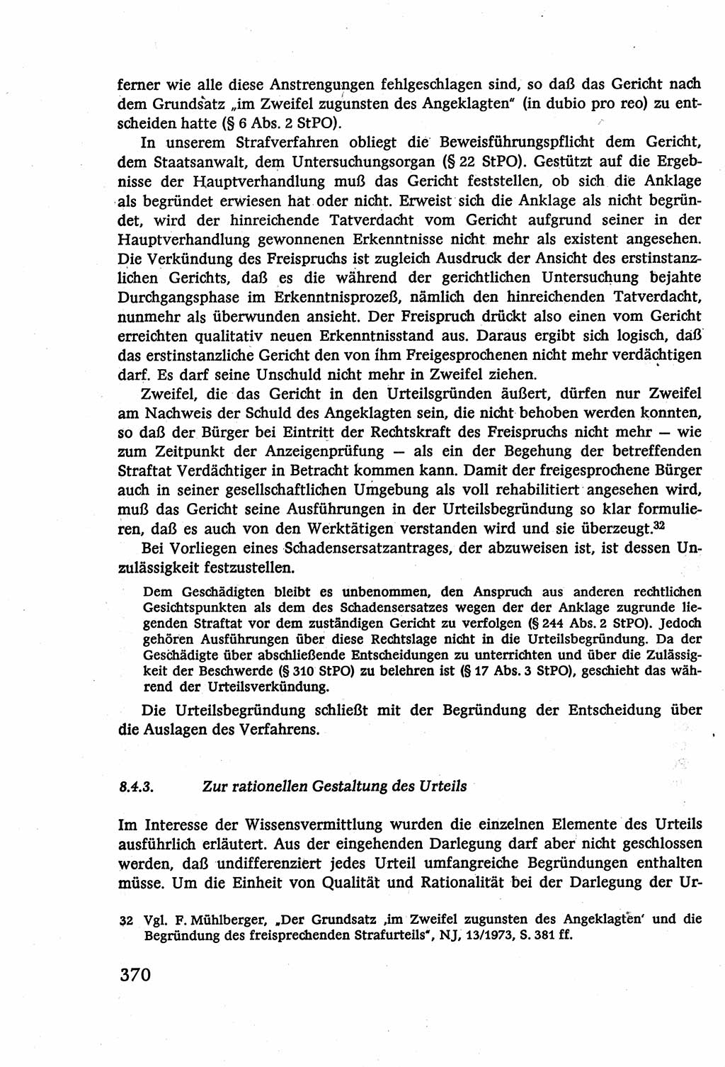 Strafverfahrensrecht [Deutsche Demokratische Republik (DDR)], Lehrbuch 1977, Seite 370 (Strafverf.-R. DDR Lb. 1977, S. 370)