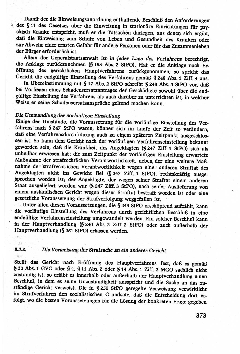 Strafverfahrensrecht [Deutsche Demokratische Republik (DDR)], Lehrbuch 1977, Seite 373 (Strafverf.-R. DDR Lb. 1977, S. 373)