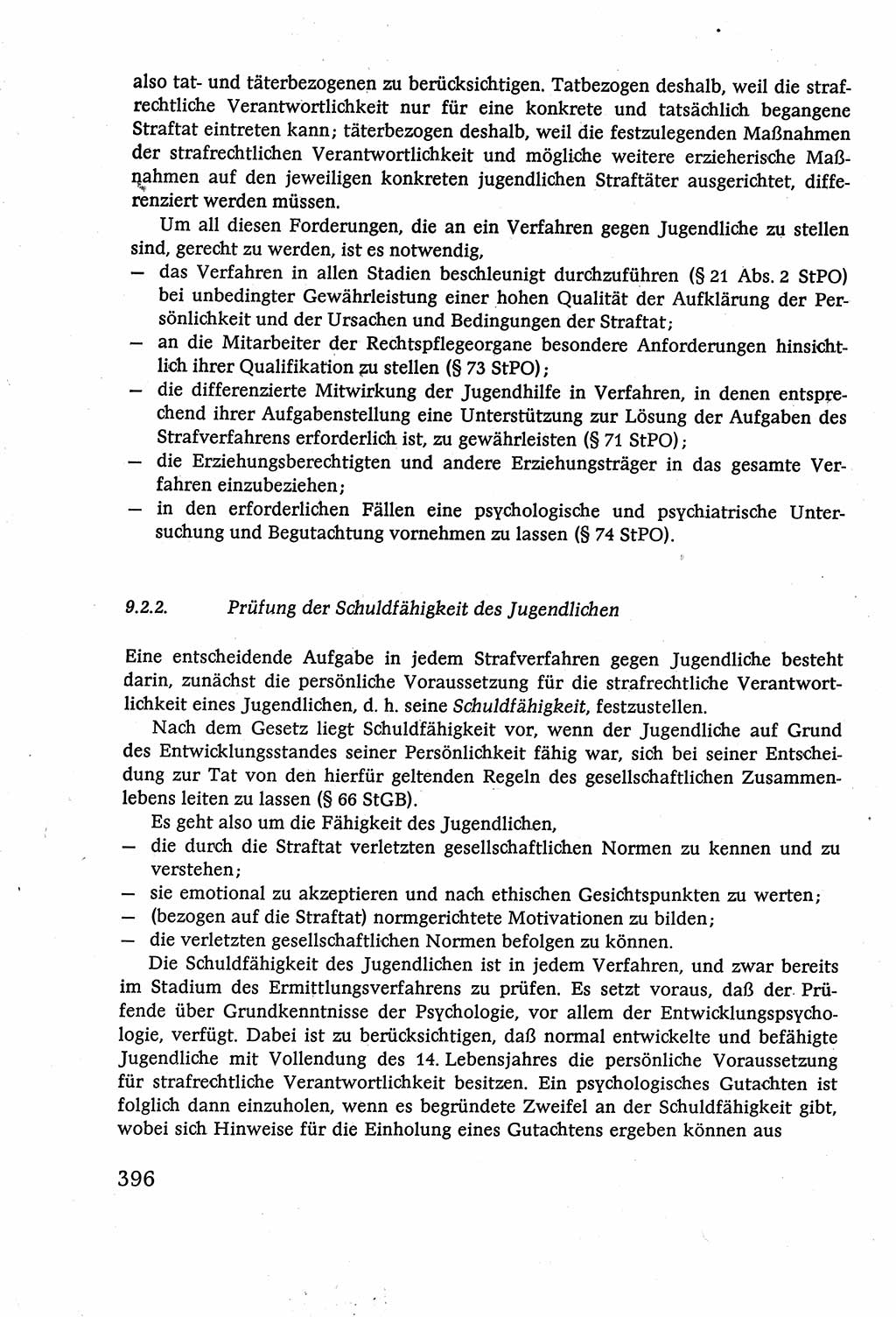 Strafverfahrensrecht [Deutsche Demokratische Republik (DDR)], Lehrbuch 1977, Seite 396 (Strafverf.-R. DDR Lb. 1977, S. 396)