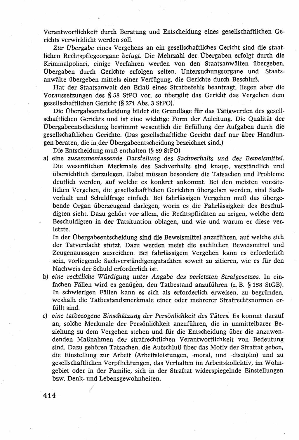 Strafverfahrensrecht [Deutsche Demokratische Republik (DDR)], Lehrbuch 1977, Seite 414 (Strafverf.-R. DDR Lb. 1977, S. 414)