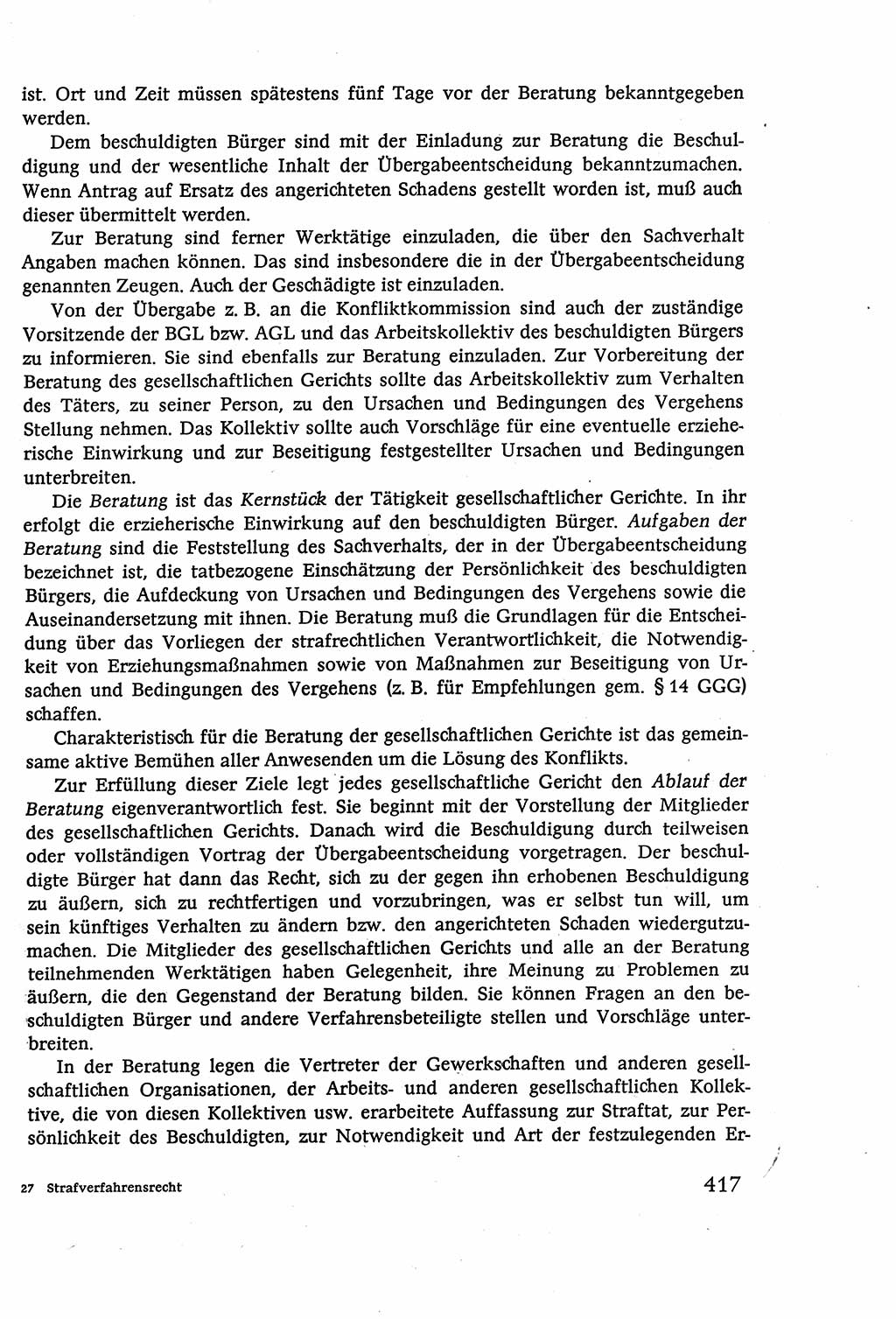 Strafverfahrensrecht [Deutsche Demokratische Republik (DDR)], Lehrbuch 1977, Seite 417 (Strafverf.-R. DDR Lb. 1977, S. 417)