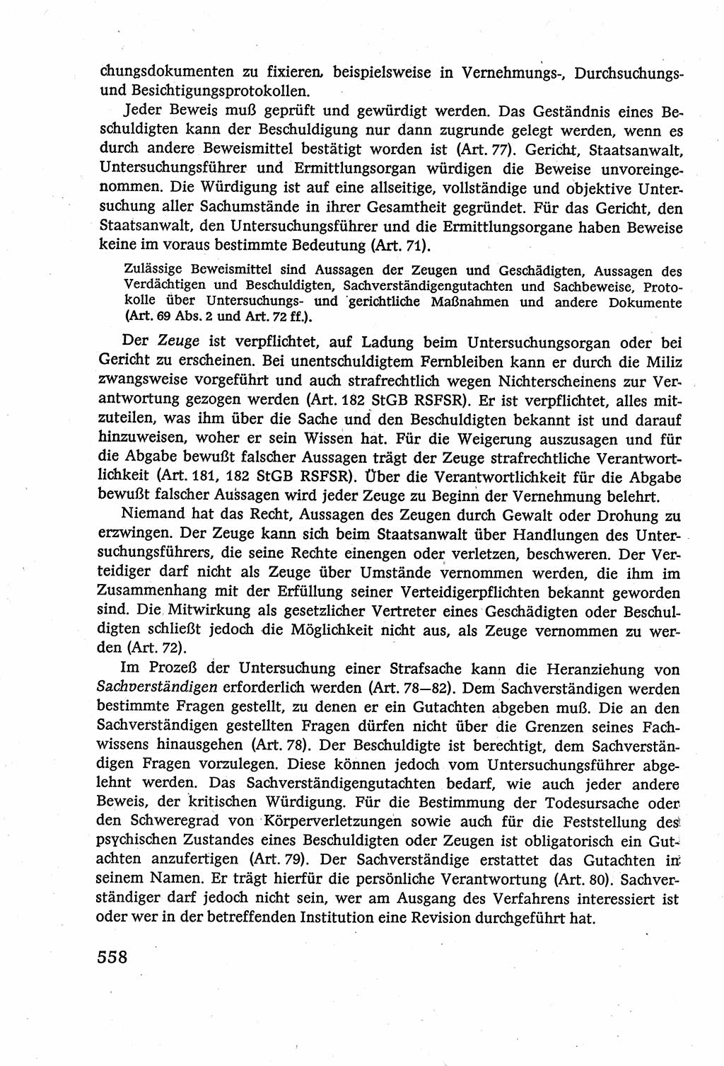 Strafverfahrensrecht [Deutsche Demokratische Republik (DDR)], Lehrbuch 1977, Seite 558 (Strafverf.-R. DDR Lb. 1977, S. 558)
