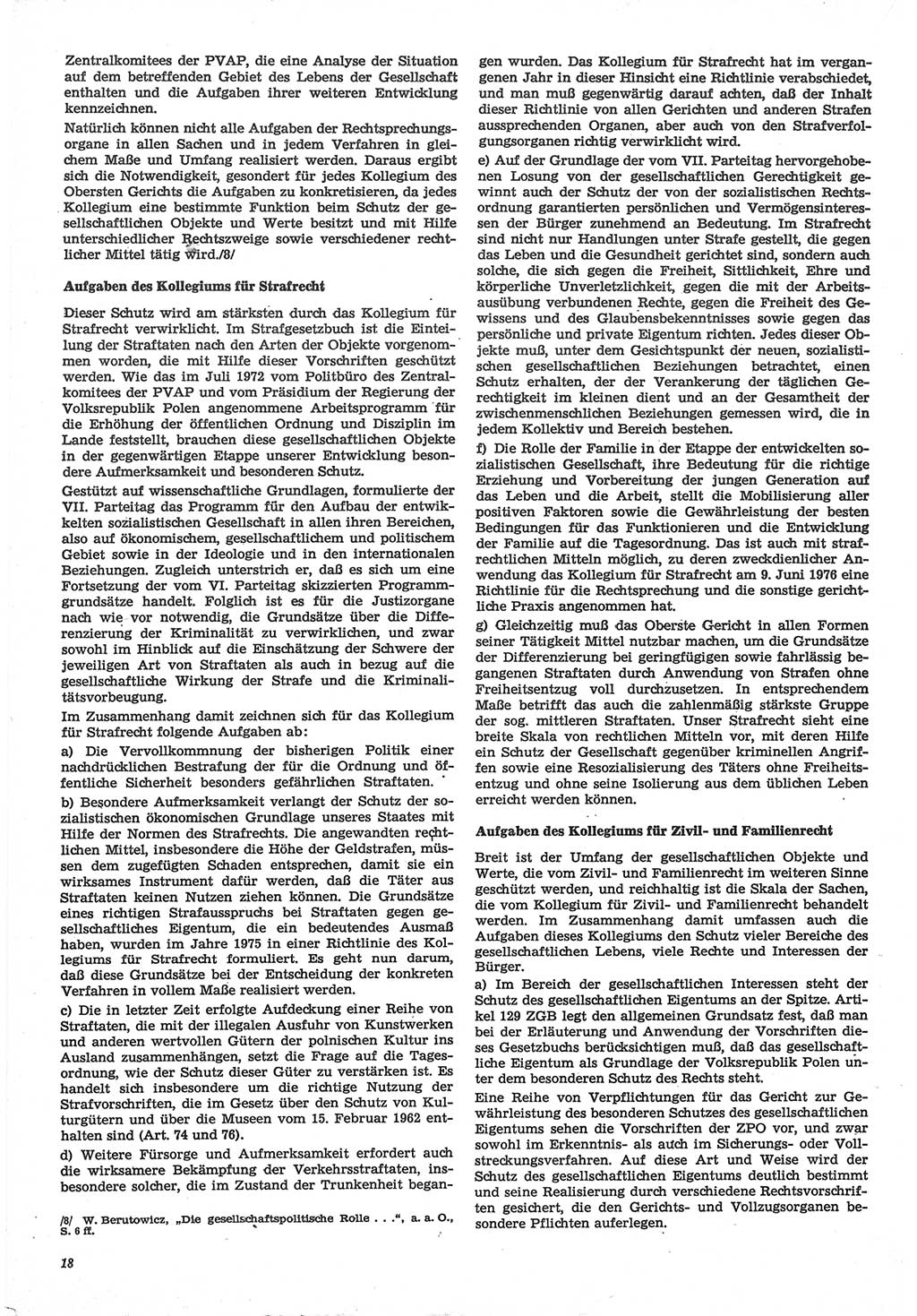 Neue Justiz (NJ), Zeitschrift für Recht und Rechtswissenschaft-Zeitschrift, sozialistisches Recht und Gesetzlichkeit, 31. Jahrgang 1977, Seite 18 (NJ DDR 1977, S. 18)