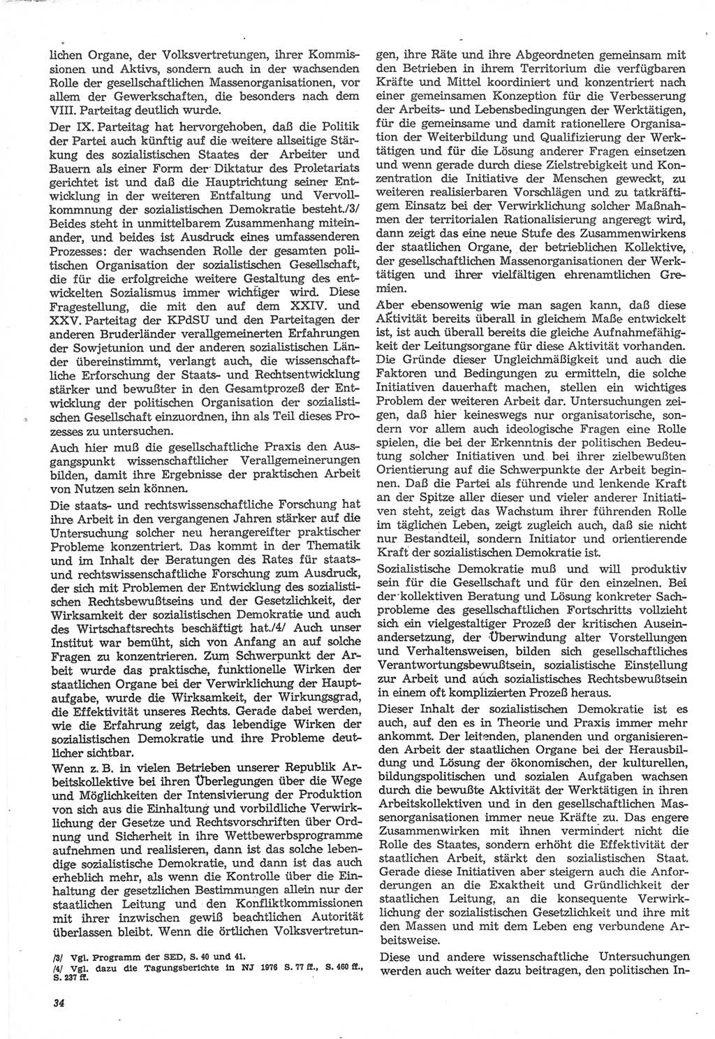 Neue Justiz (NJ), Zeitschrift für Recht und Rechtswissenschaft-Zeitschrift, sozialistisches Recht und Gesetzlichkeit, 31. Jahrgang 1977, Seite 34 (NJ DDR 1977, S. 34)