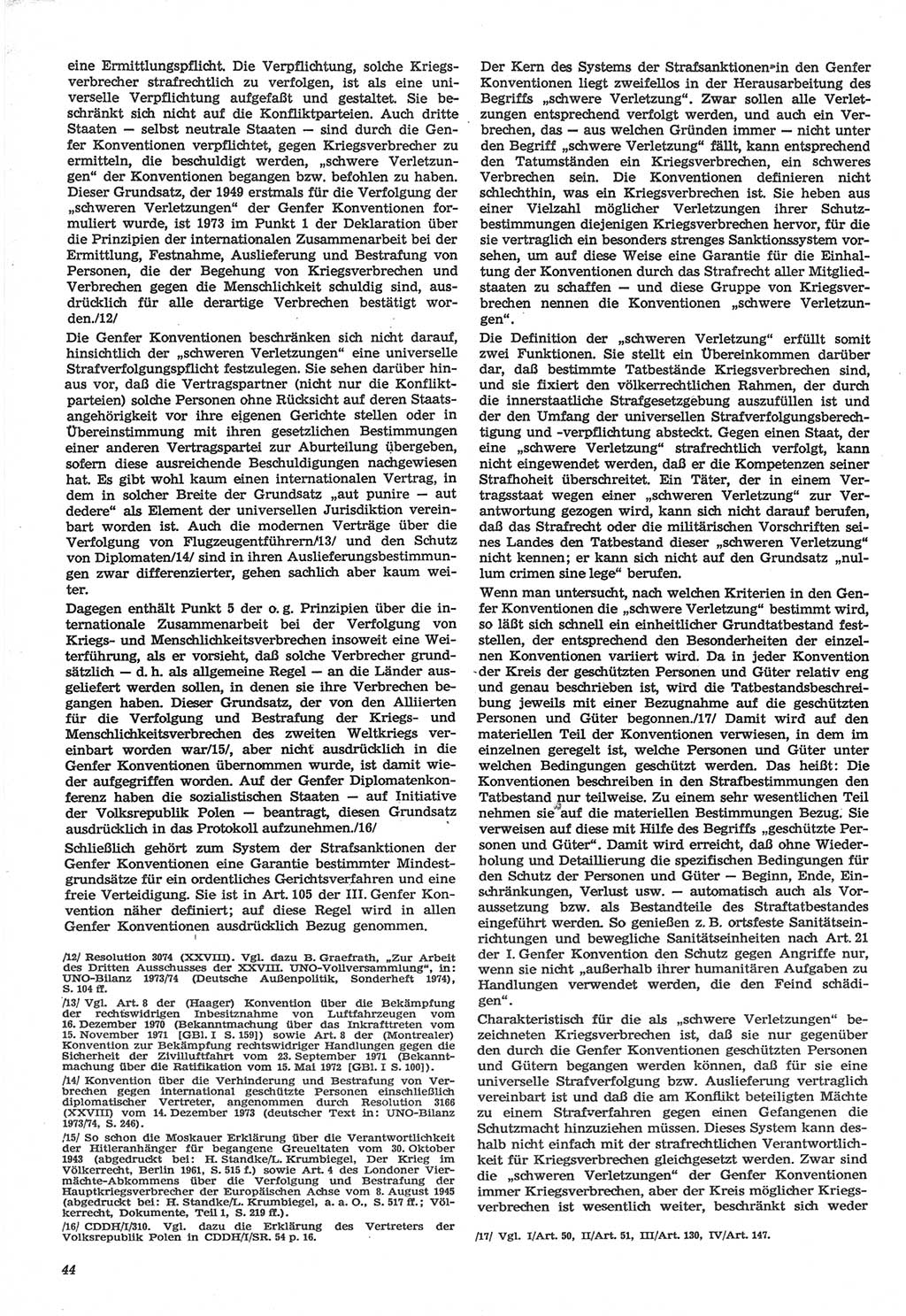 Neue Justiz (NJ), Zeitschrift für Recht und Rechtswissenschaft-Zeitschrift, sozialistisches Recht und Gesetzlichkeit, 31. Jahrgang 1977, Seite 44 (NJ DDR 1977, S. 44)