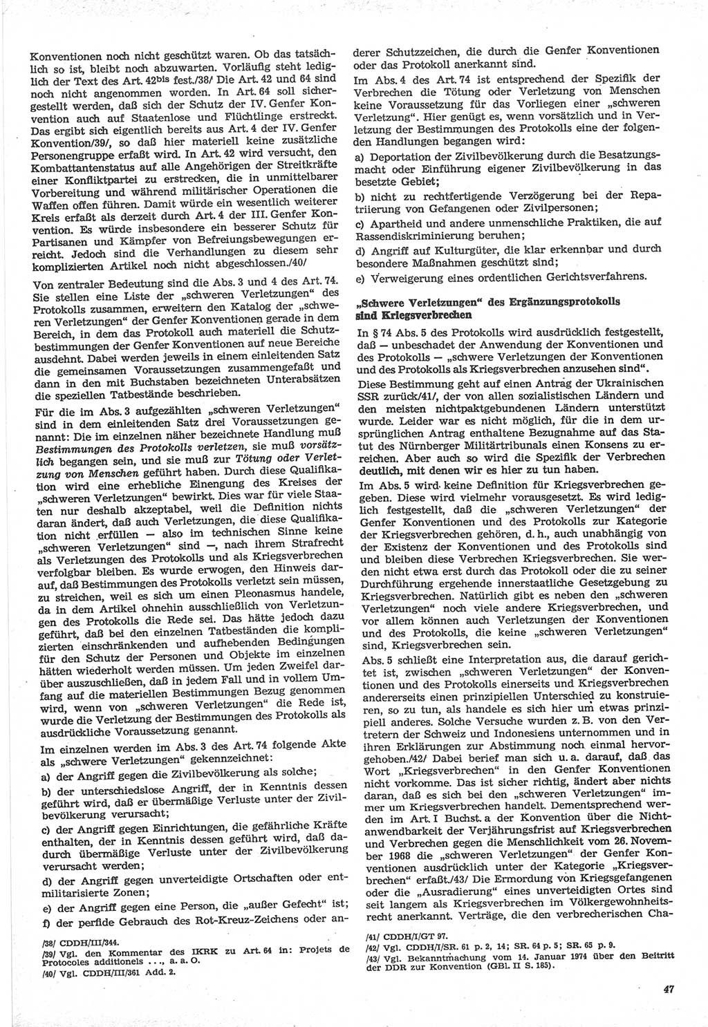 Neue Justiz (NJ), Zeitschrift für Recht und Rechtswissenschaft-Zeitschrift, sozialistisches Recht und Gesetzlichkeit, 31. Jahrgang 1977, Seite 47 (NJ DDR 1977, S. 47)