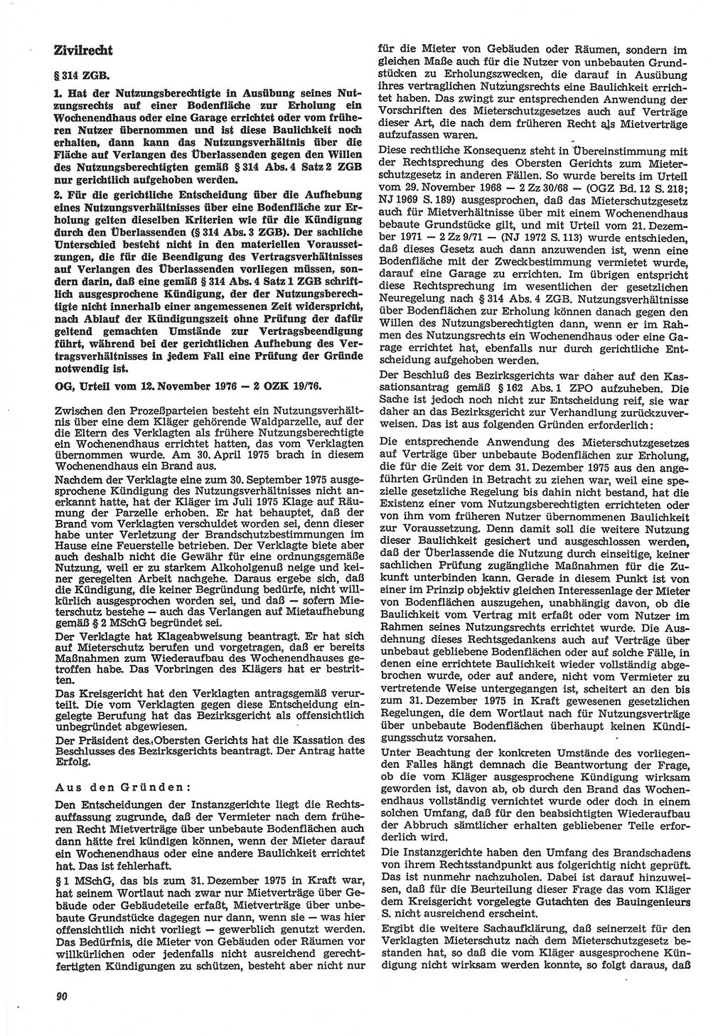 Neue Justiz (NJ), Zeitschrift für Recht und Rechtswissenschaft-Zeitschrift, sozialistisches Recht und Gesetzlichkeit, 31. Jahrgang 1977, Seite 90 (NJ DDR 1977, S. 90)