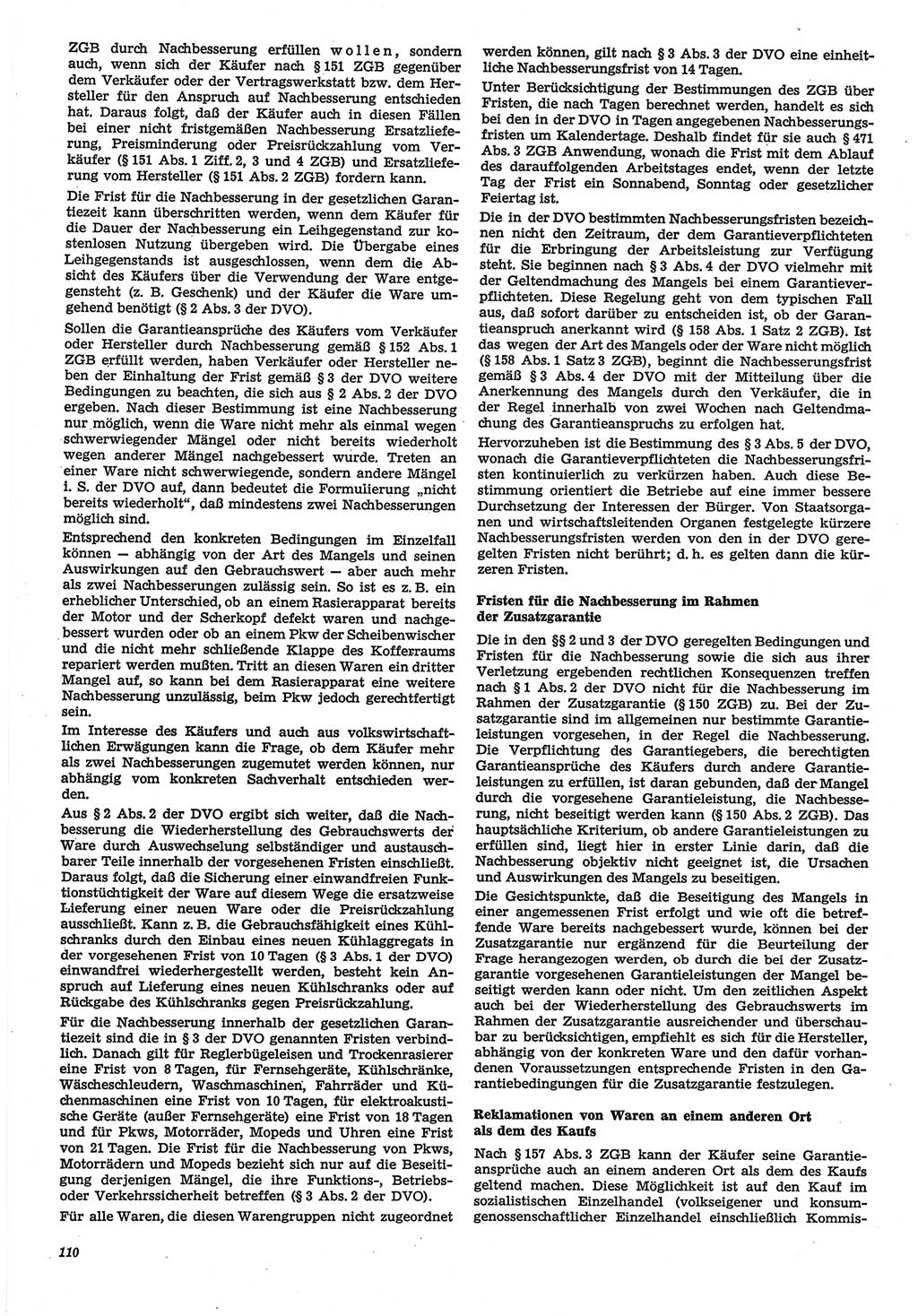 Neue Justiz (NJ), Zeitschrift für Recht und Rechtswissenschaft-Zeitschrift, sozialistisches Recht und Gesetzlichkeit, 31. Jahrgang 1977, Seite 110 (NJ DDR 1977, S. 110)