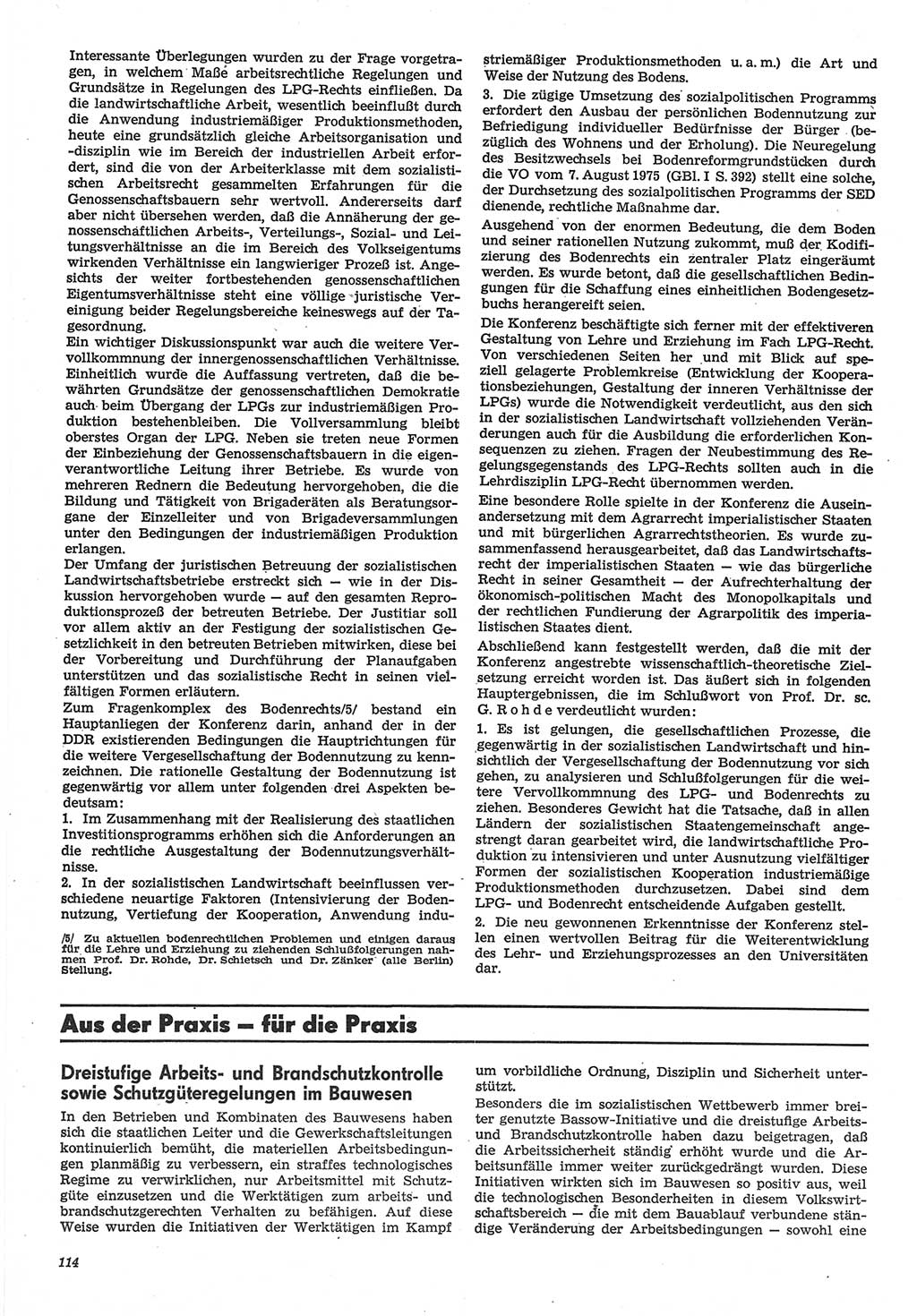 Neue Justiz (NJ), Zeitschrift für Recht und Rechtswissenschaft-Zeitschrift, sozialistisches Recht und Gesetzlichkeit, 31. Jahrgang 1977, Seite 114 (NJ DDR 1977, S. 114)