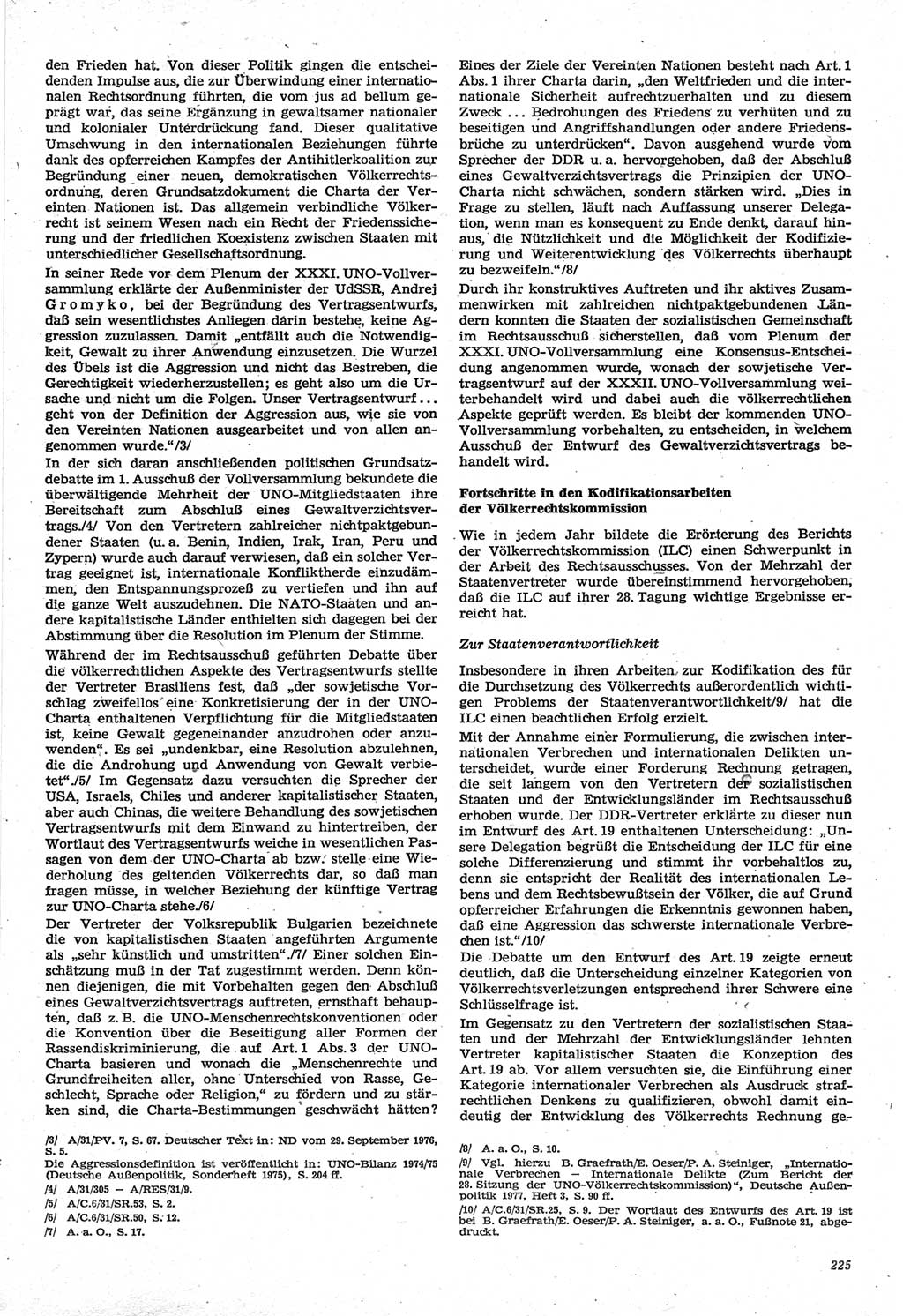 Neue Justiz (NJ), Zeitschrift für Recht und Rechtswissenschaft-Zeitschrift, sozialistisches Recht und Gesetzlichkeit, 31. Jahrgang 1977, Seite 225 (NJ DDR 1977, S. 225)