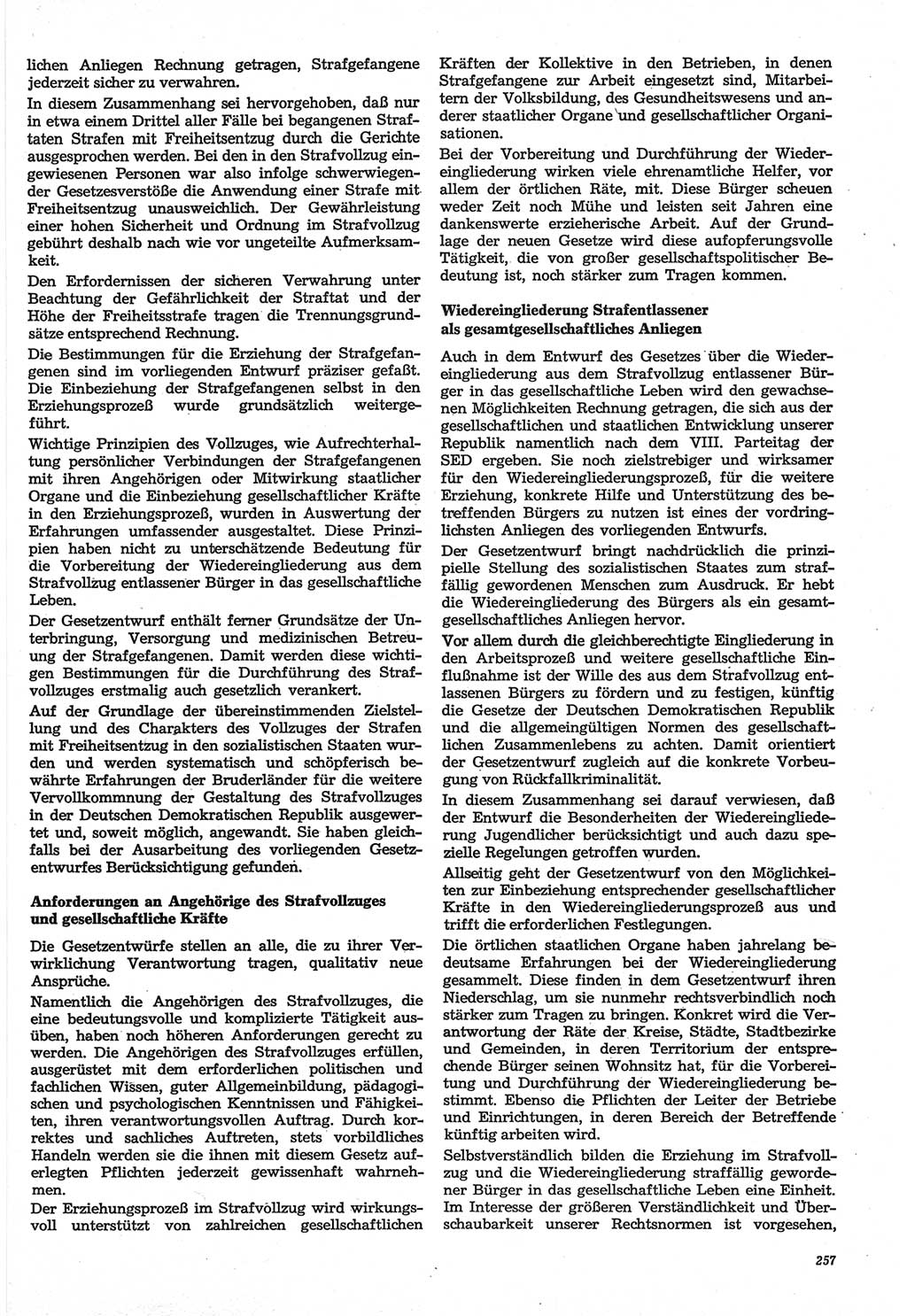 Neue Justiz (NJ), Zeitschrift für Recht und Rechtswissenschaft-Zeitschrift, sozialistisches Recht und Gesetzlichkeit, 31. Jahrgang 1977, Seite 257 (NJ DDR 1977, S. 257)