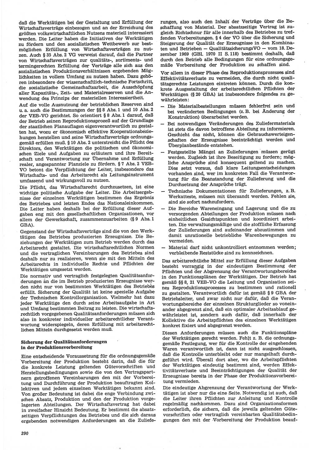 Neue Justiz (NJ), Zeitschrift für Recht und Rechtswissenschaft-Zeitschrift, sozialistisches Recht und Gesetzlichkeit, 31. Jahrgang 1977, Seite 290 (NJ DDR 1977, S. 290)